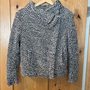 Blank NYC Black and White Textured Bomber Jacket